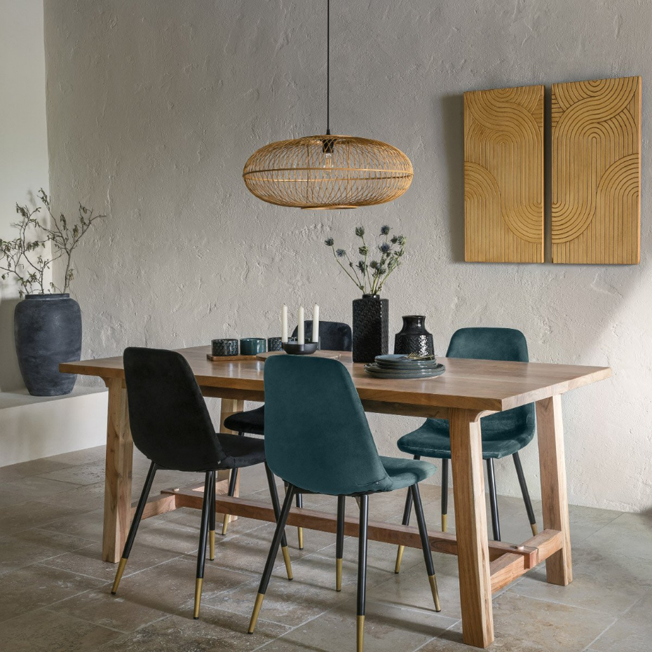 Suspension arrondie bambou tressé LOREN