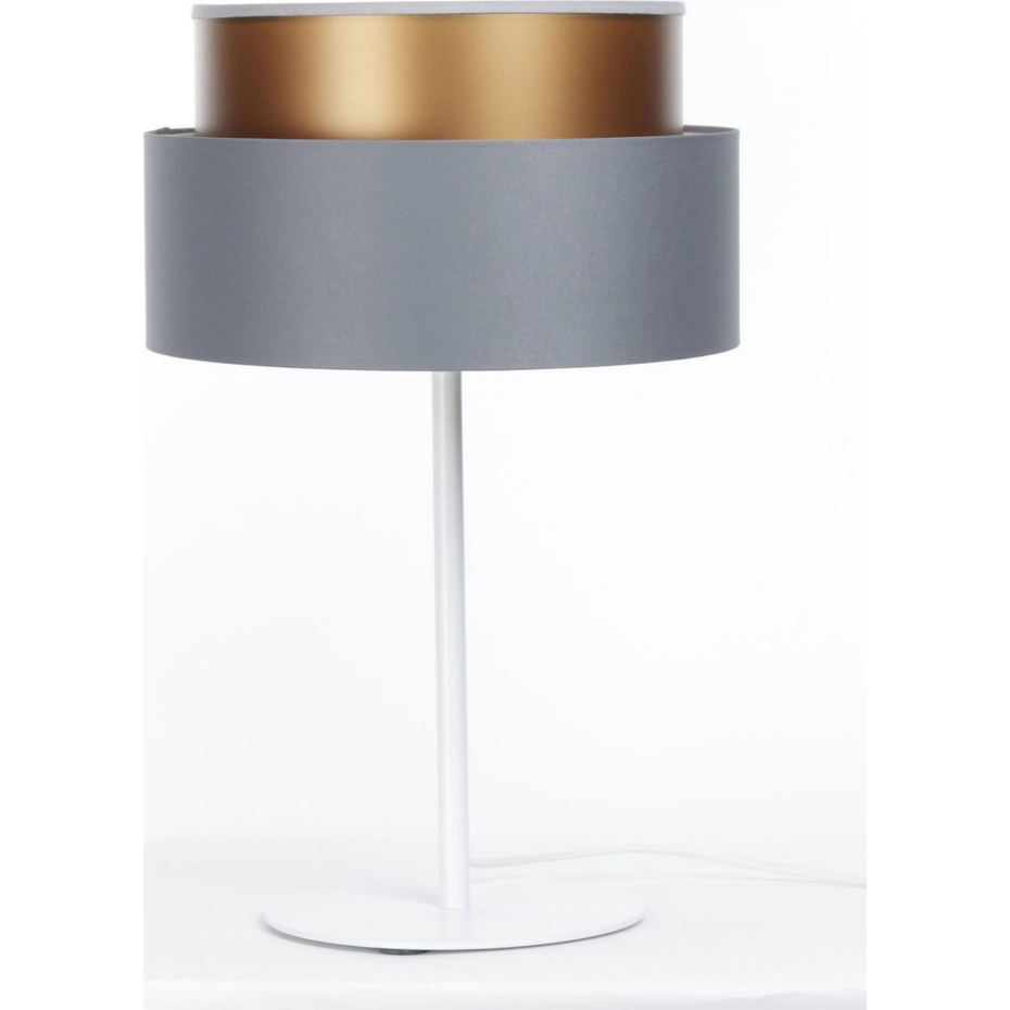 Lampe à poser en tissu rond effet cuivre Duo ellegant