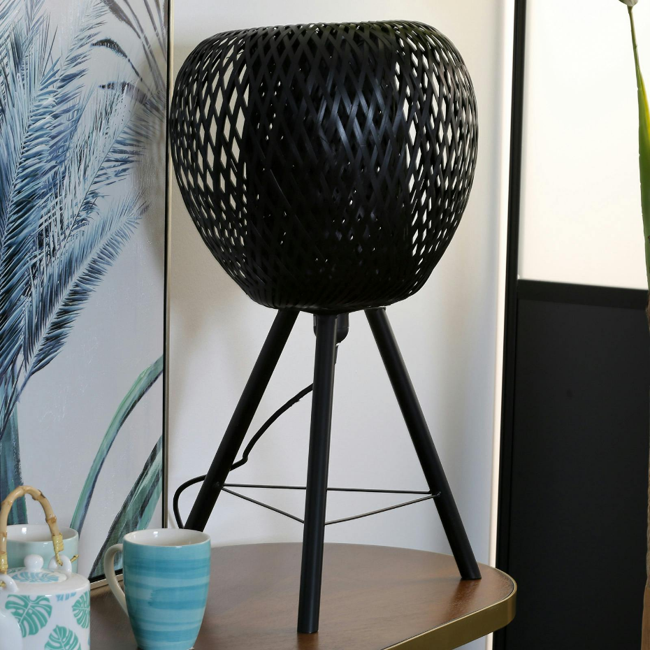 Lampe à poser en bambou forme pomme