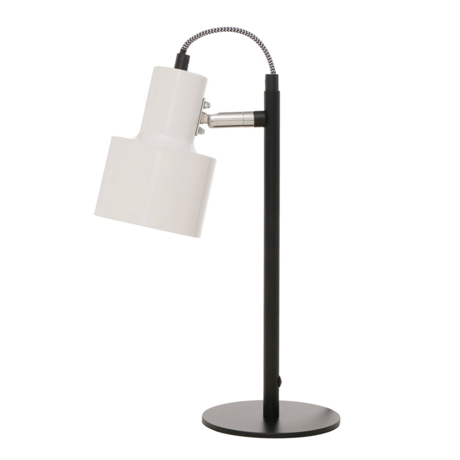 Lampe de bureau métal noir et blanc