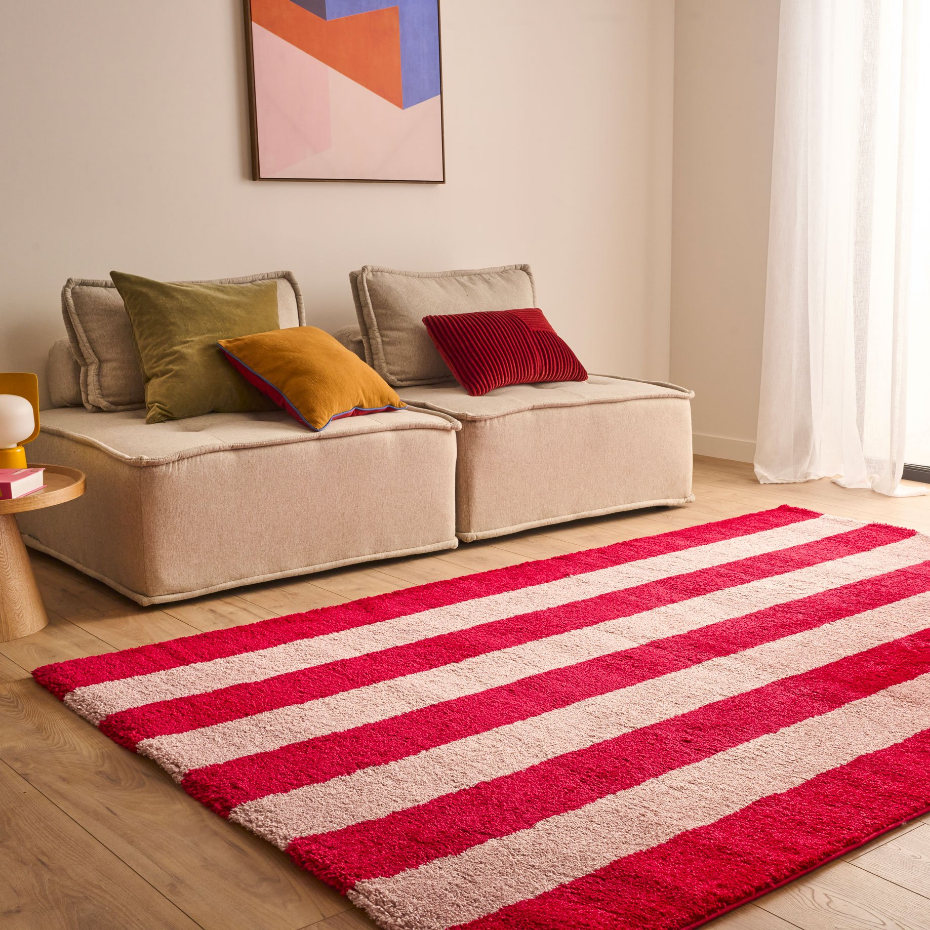 Tapis bicolore à rayures GROOVY