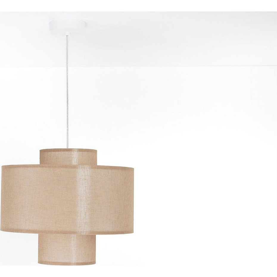 Suspension ronde en jute et lin Twin Light