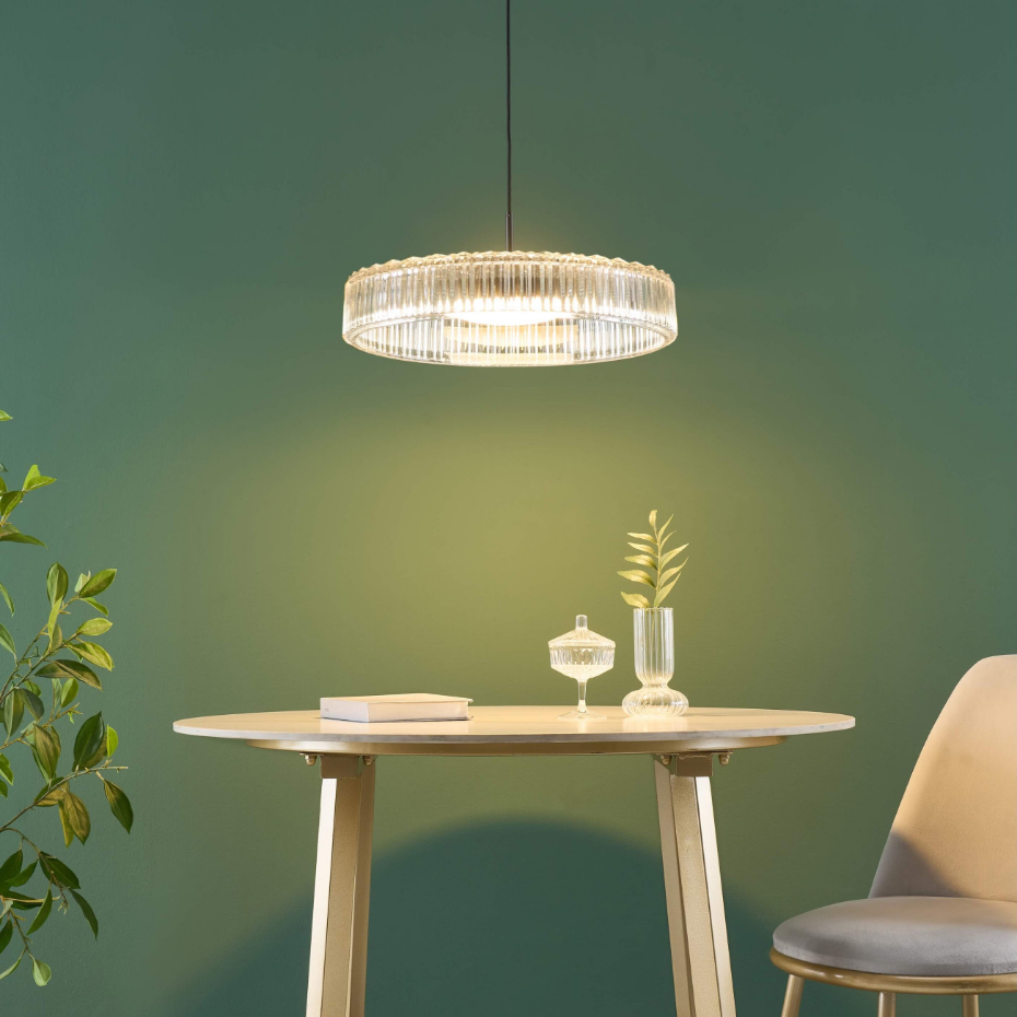 Suspension LED verre cannelé - DAMIAN