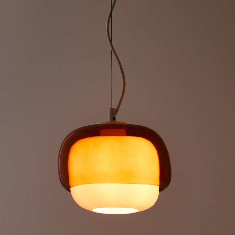 Suspension en verre coloré Ø21,5 cm, Kinoko