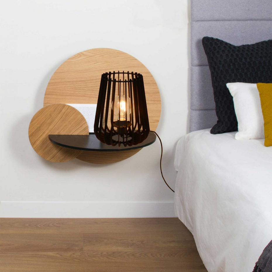Lampe à poser en bois de peuplier, ELSA