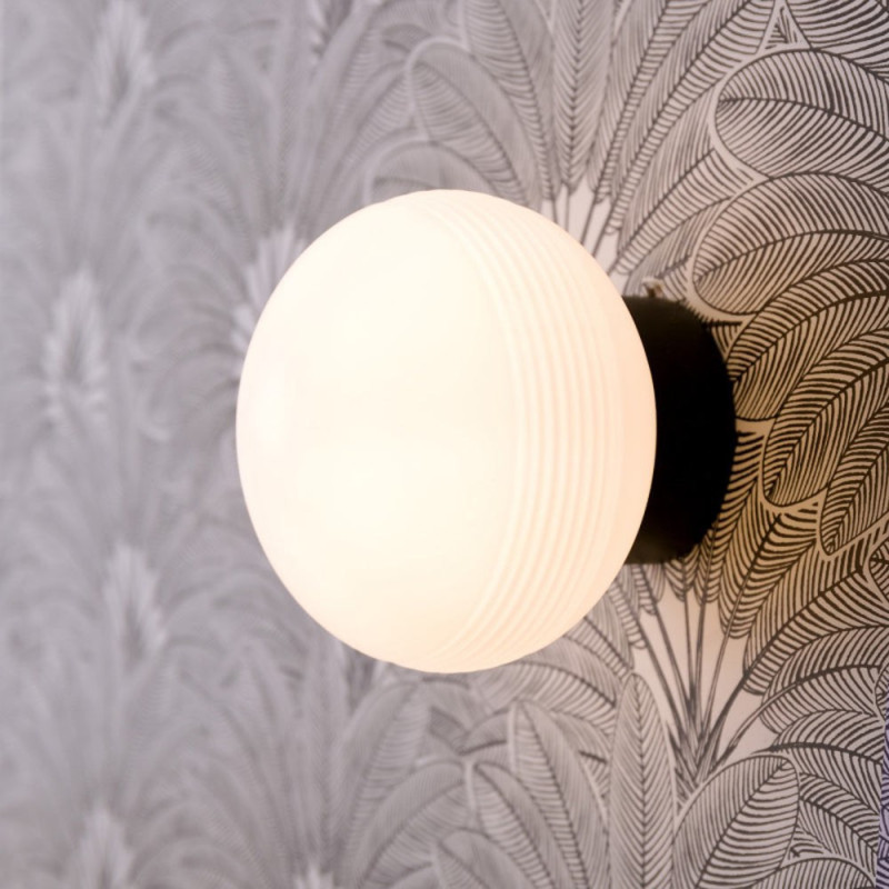 Applique globe Salle De Bain Ip44 noir Amar