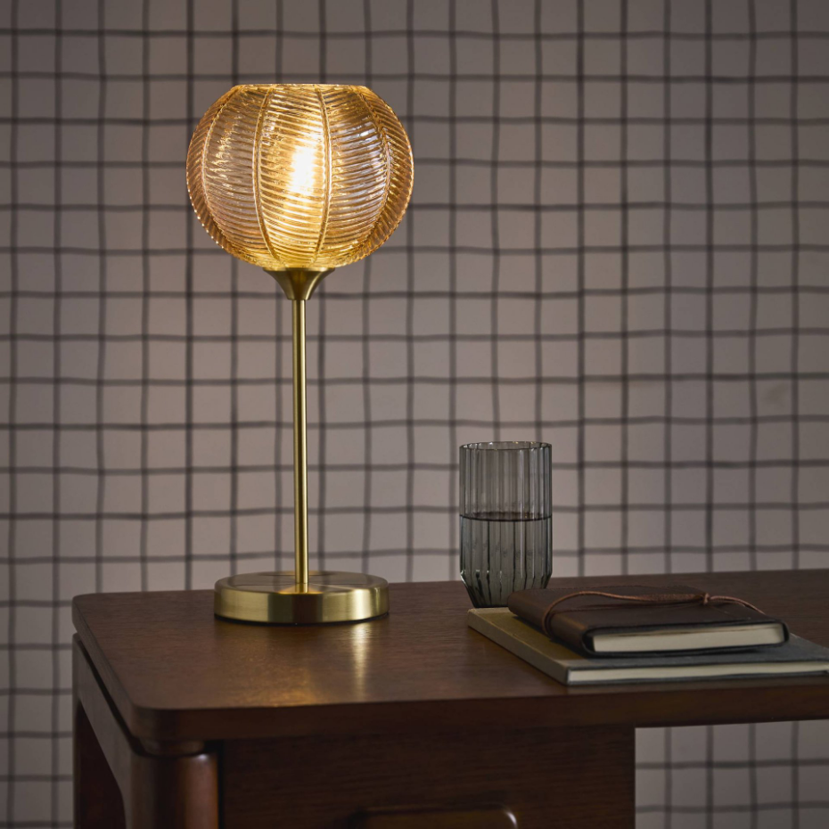 Lampe de table intérieur métal et verre Ø20cm BASILE