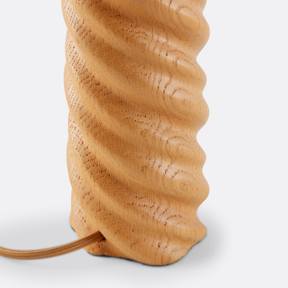 Lampe à poser chêne et lin, Dehen