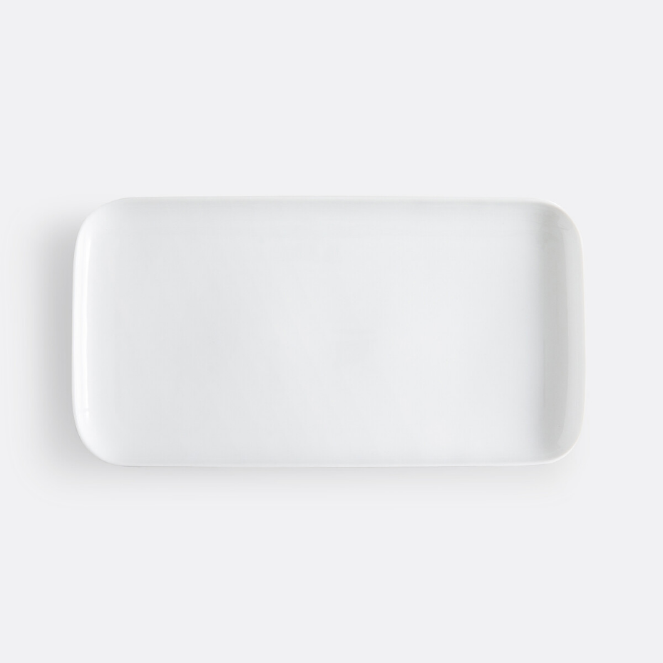 Plat à cake rectangulaire, porcelaine, Atola
