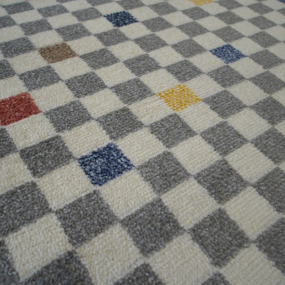Tapis salon  laineux damier RAMINE