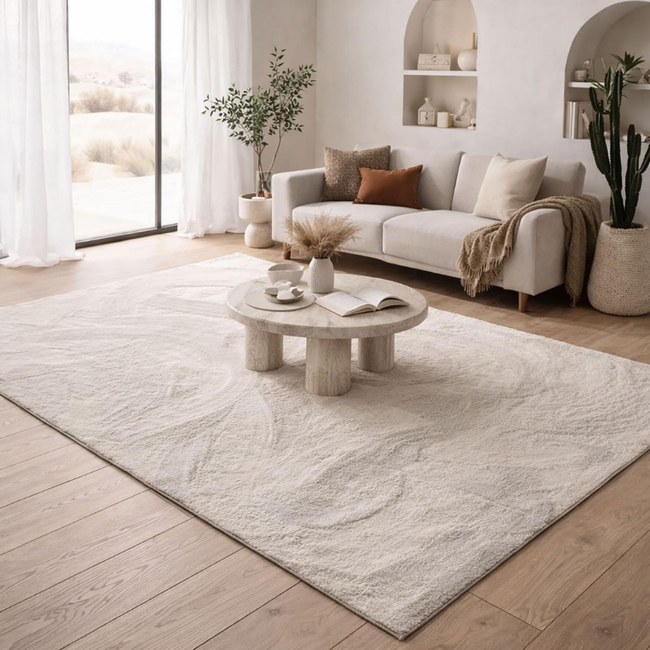 Tapis salon ultra doux, uni et lavable LYN50, aussi idéal pour la chambre