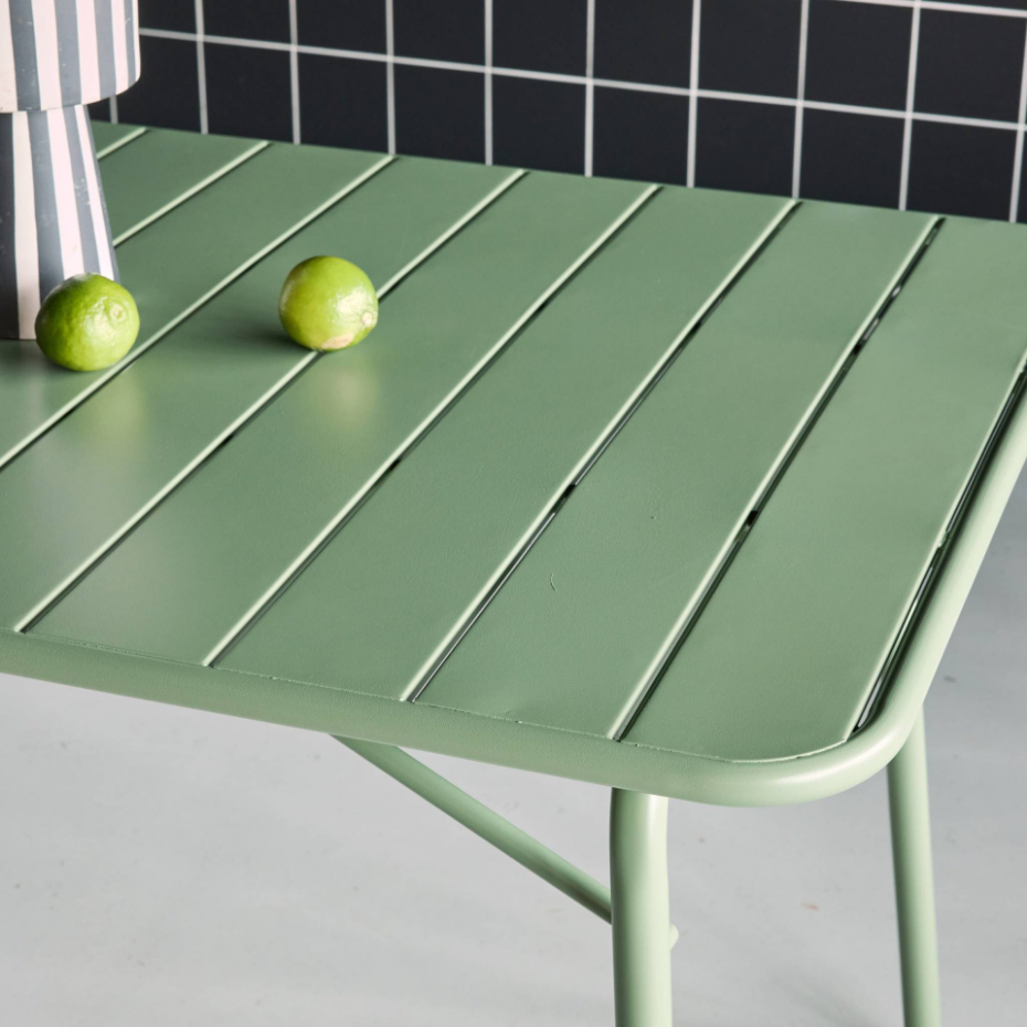Table de jardin pliante métal + 6 assises AMÉLIA