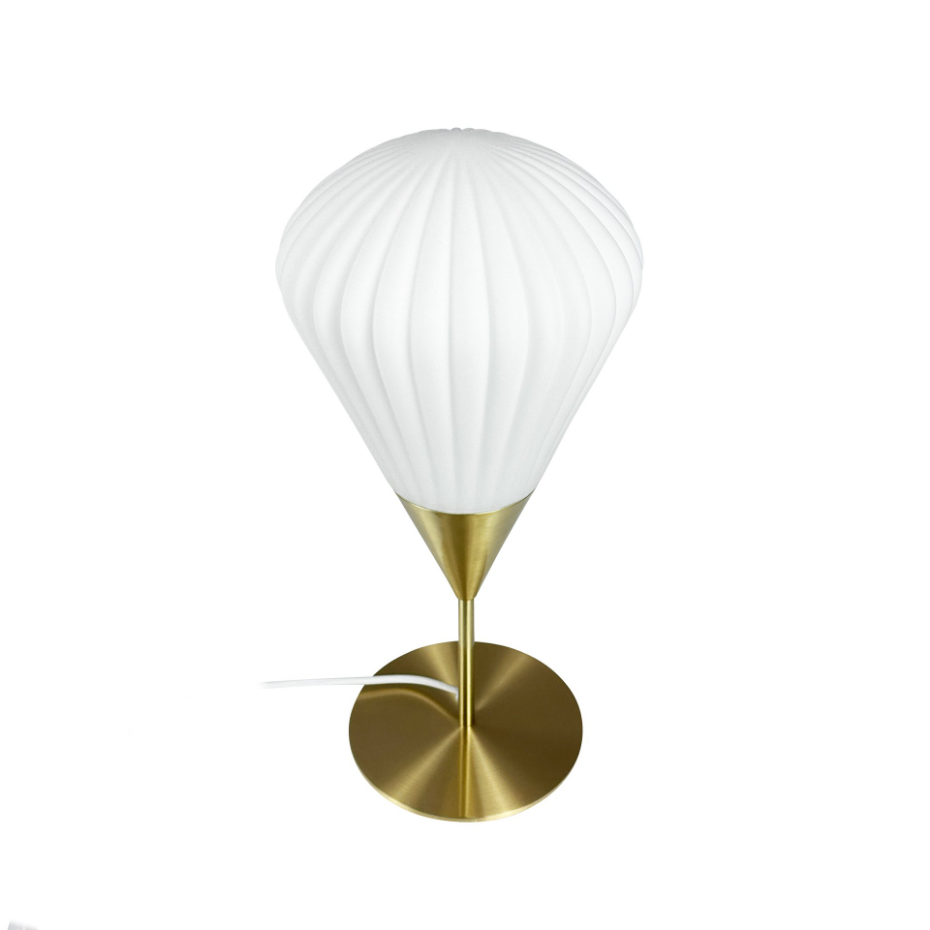 Lampe à poser en métal et en verre laiton Ballon