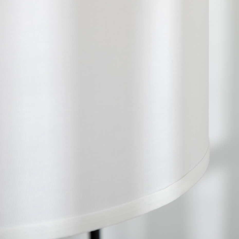 Lampadaire design néo-rétro 163H cm abat-jour aspect lin blanc acier