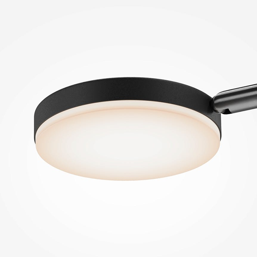 Suspension noire LED – bras articulés avec 4 ampoules OCALA