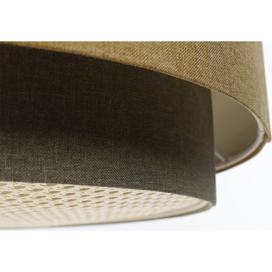 Suspension en tissu et rotin ronde Boho Elegant