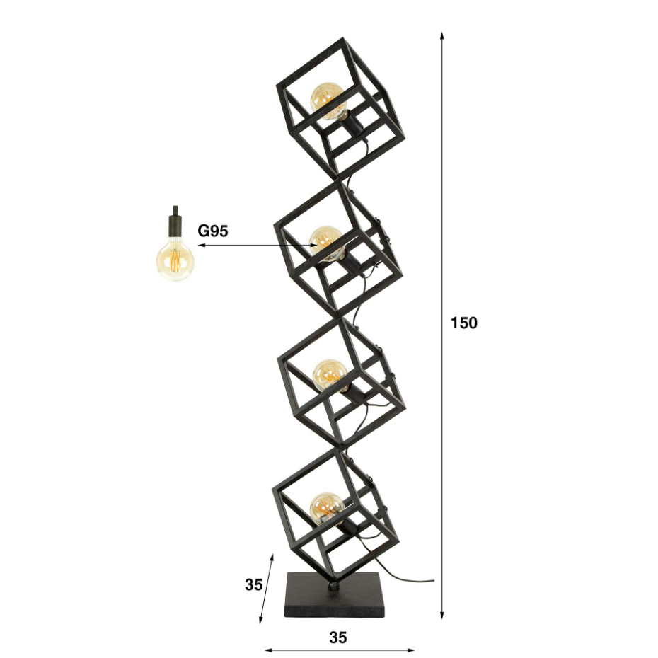 Lampadaire design avec cubes en métal RALF