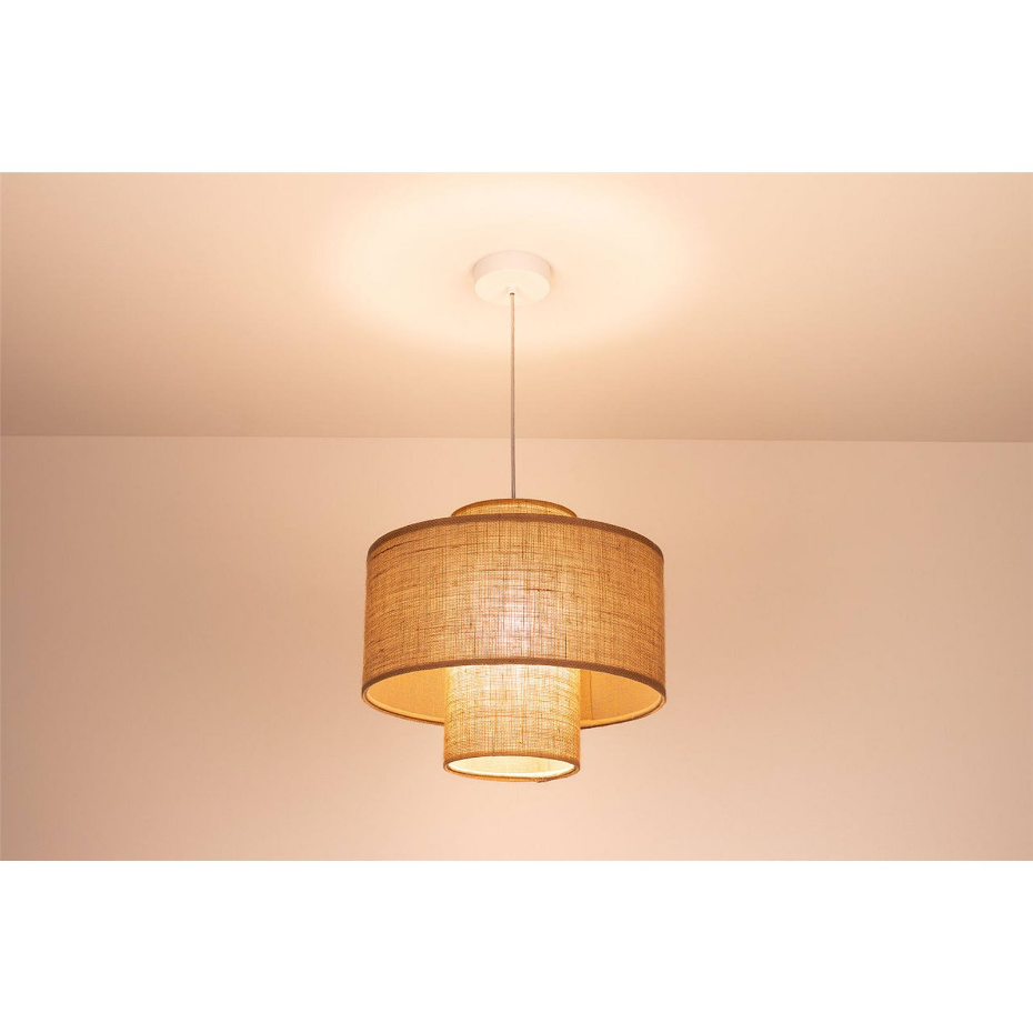 Suspension ronde en jute et lin Twin Light