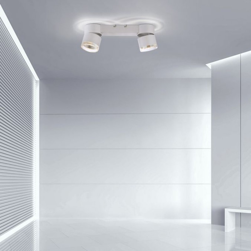 Rampe 2 Spots Nola Blanc Led Puissant Et Dimmable