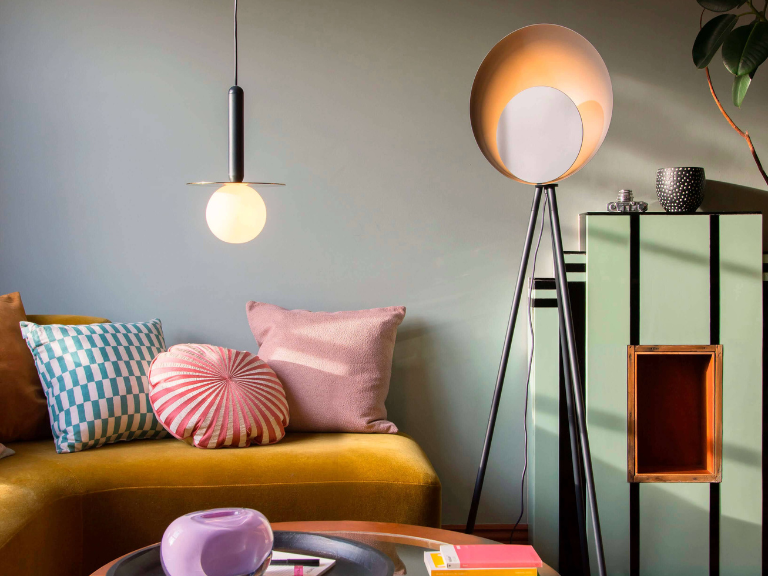 Lampadaire diffuseur métal