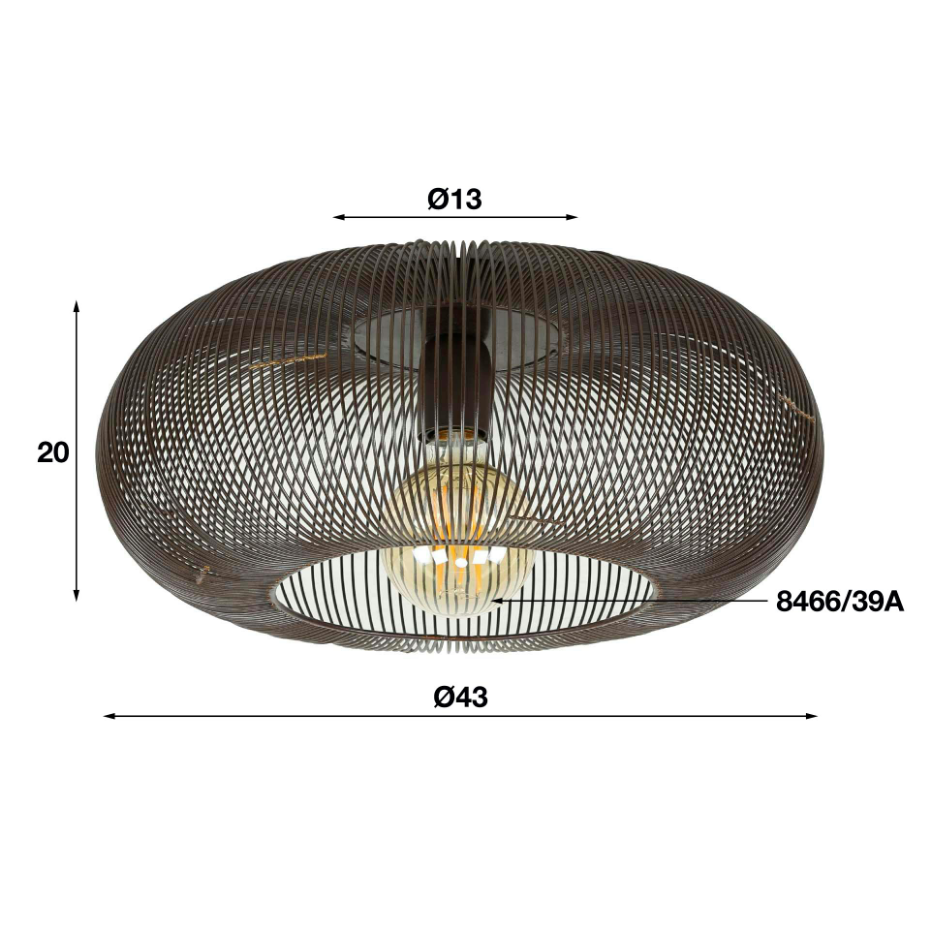 Plafonnier filaire forme disque RALF
