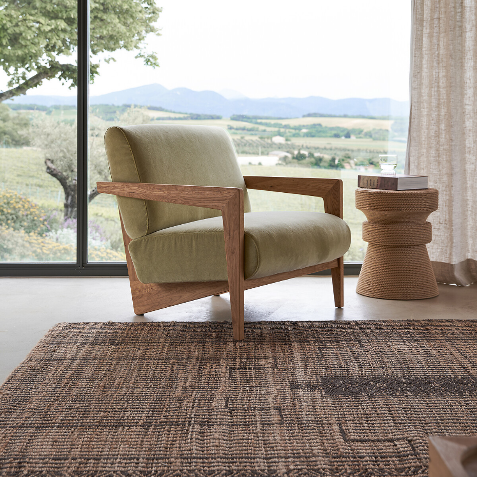 Tapis natte tissé jute et coton, Jutiss