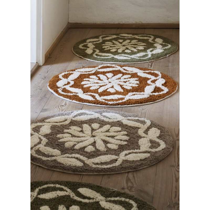 Petit tapis rond coton tufté