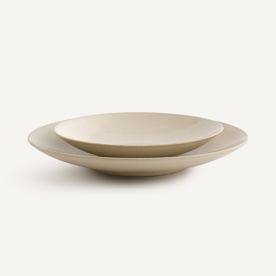 Lot de 4 assiettes plates en grès émaillé, BENN