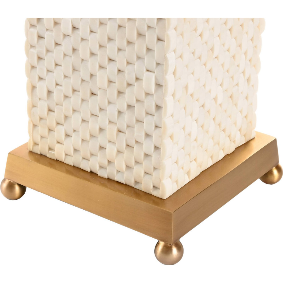 Lampe de table carrée en laiton et os Item Home India Lamps 1c25