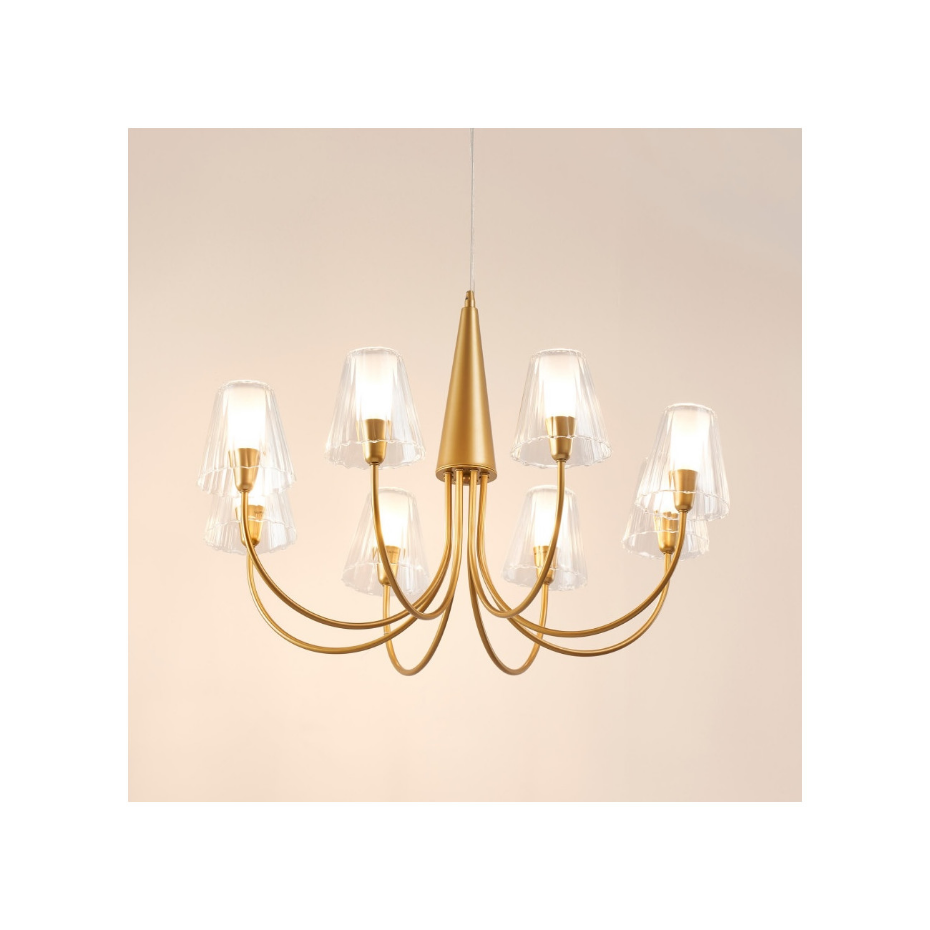 Lustre baroque abat-jours en verre - CERENOVA