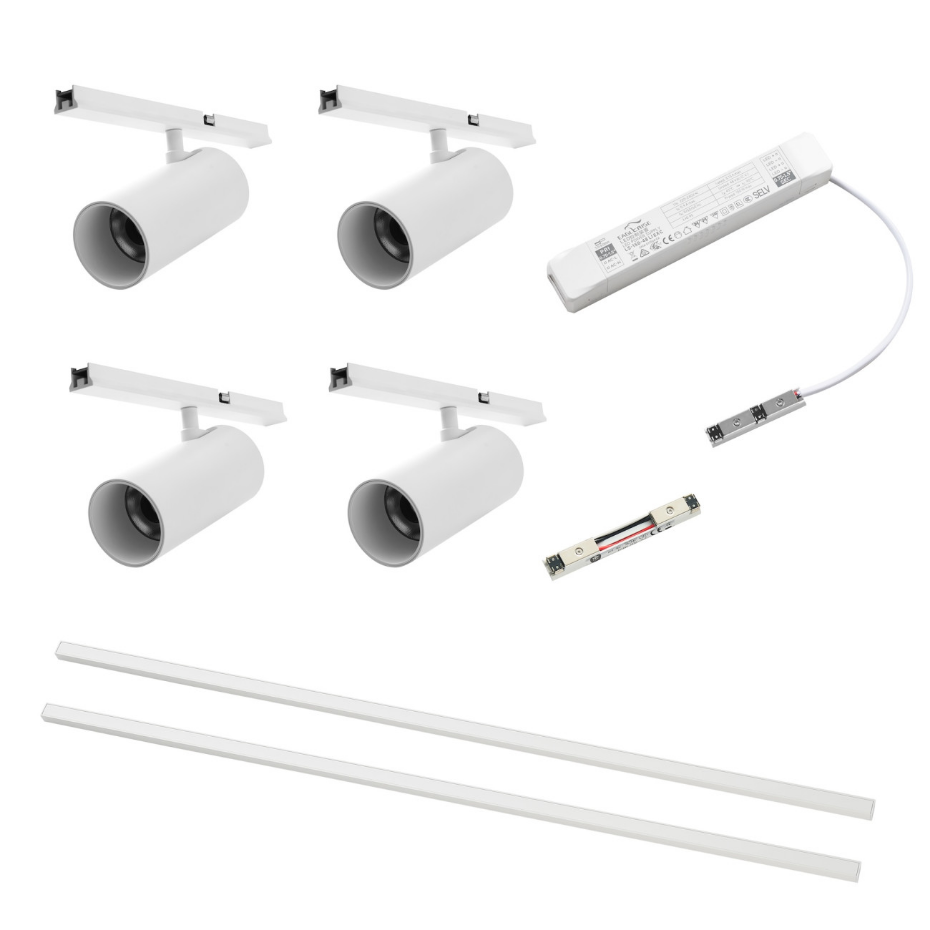 Kit 2 rails + 4 spots LED orientables - LYNE