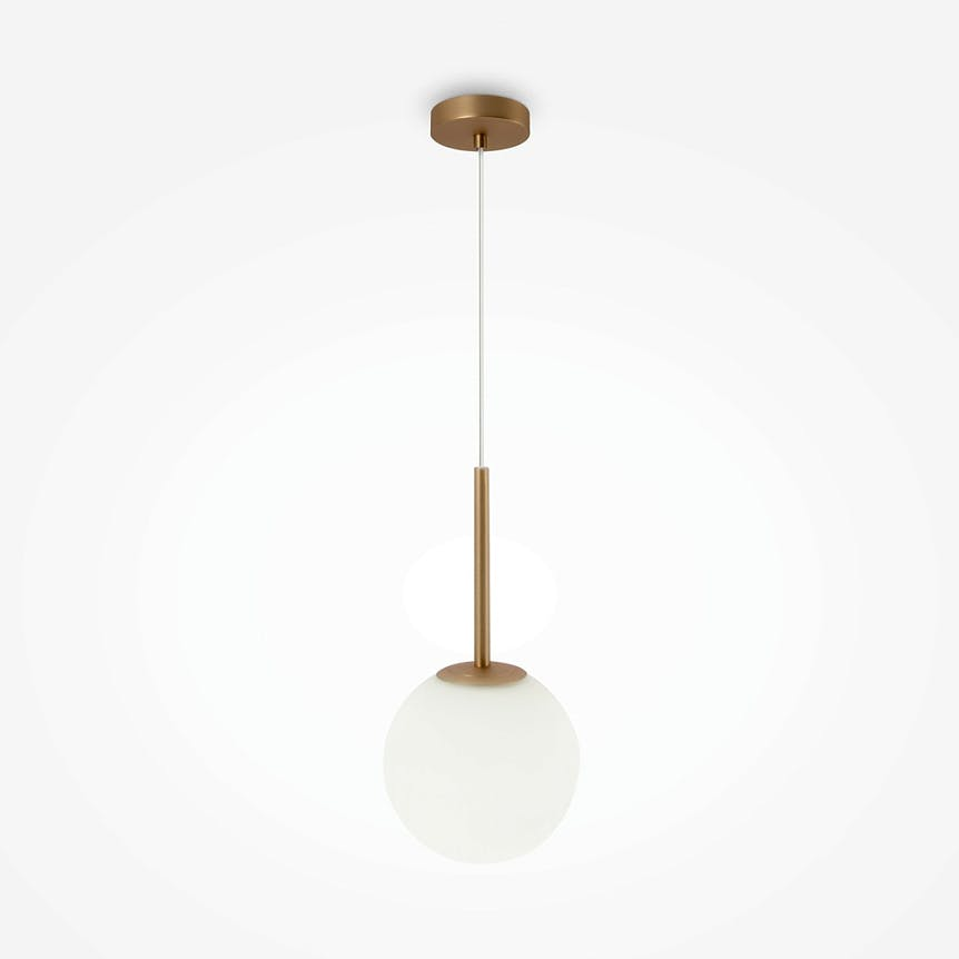 Suspension globe dorée verre dépoli 20 cm DELTONA