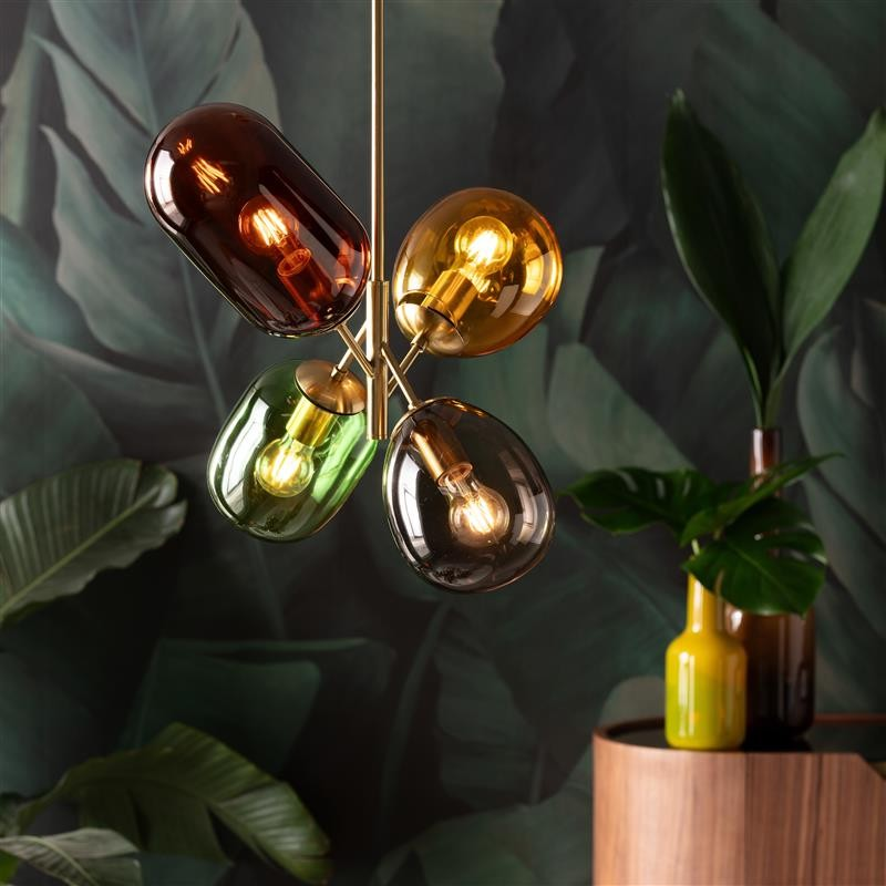 Suspension en verre et acier, BALLOON DANCE