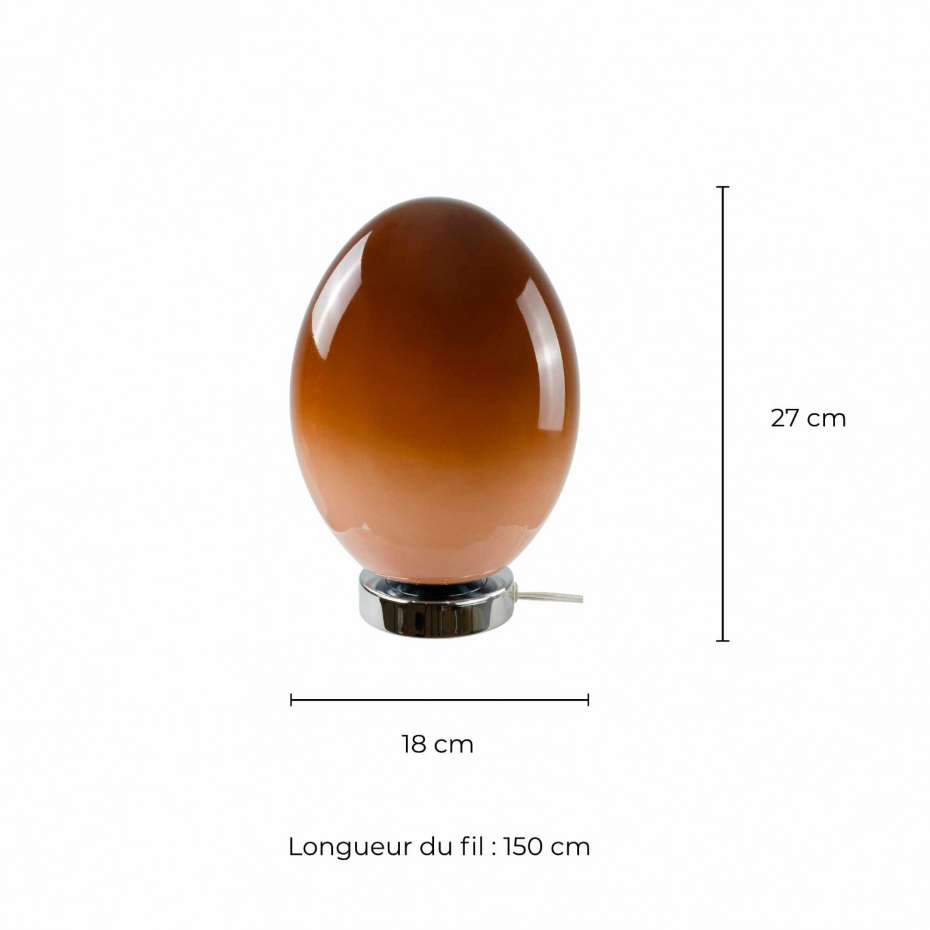 Lampe à poser en verre & métal, ELARIS
