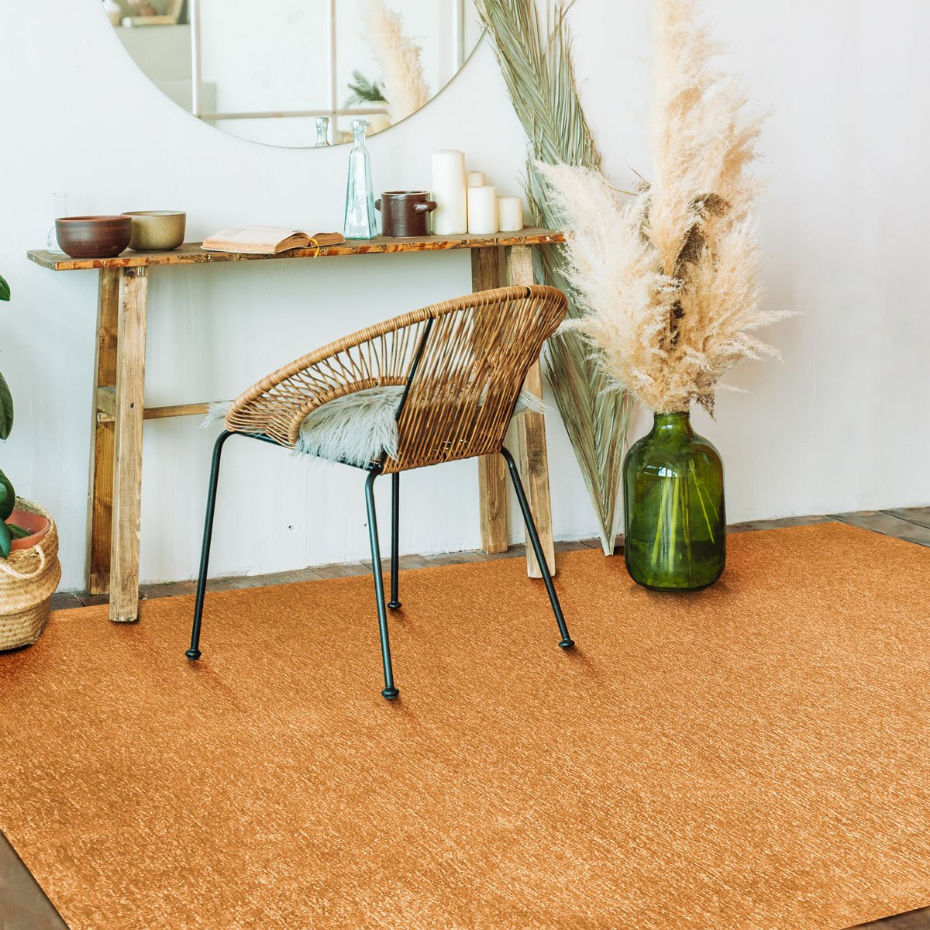 Tapis salon lumineux  rouillé SOLANCE