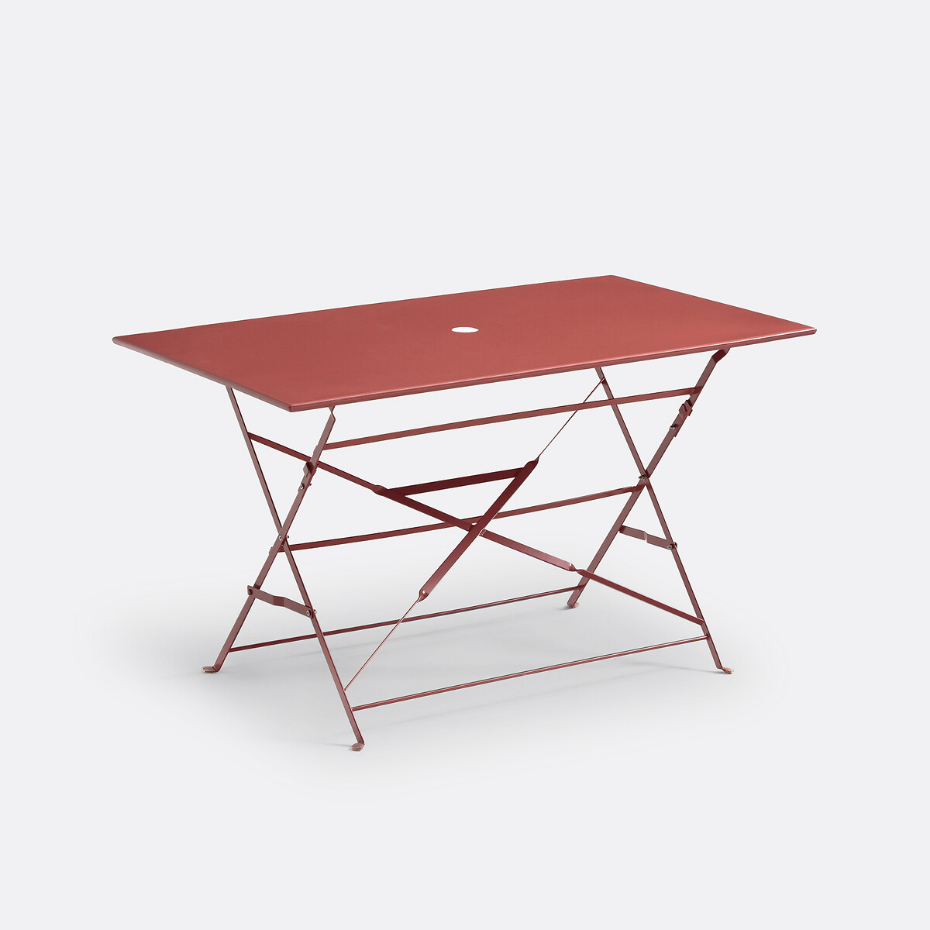 Table pliante rectangulaire, métal fer Ozevan