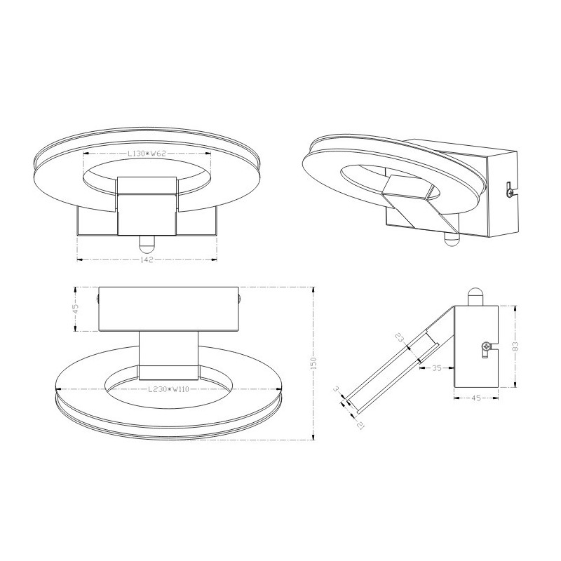 Applique en métal design, OVAL