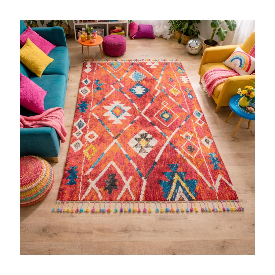 Tapis berbère tissé motifs tribaux LYN5 OURIKA B