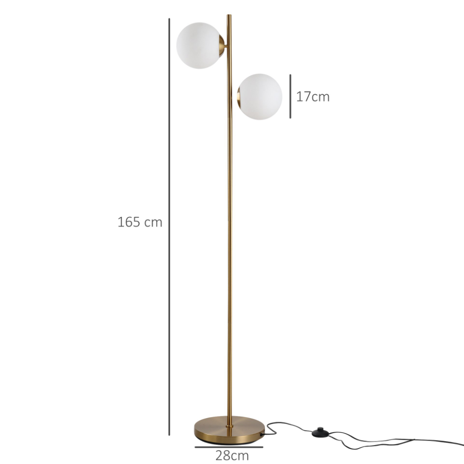 Lampadaire en métal 2 abat-jours