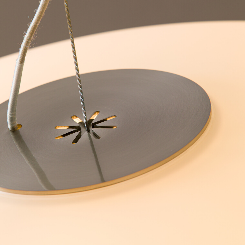 Suspension en verre givré, forme ovale, Raeyes
