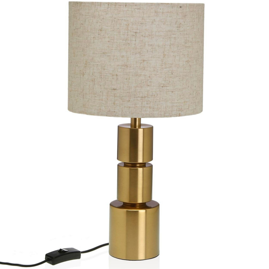 Lampe à poser métal doré et abat-jour beige 10x10x48.5cm