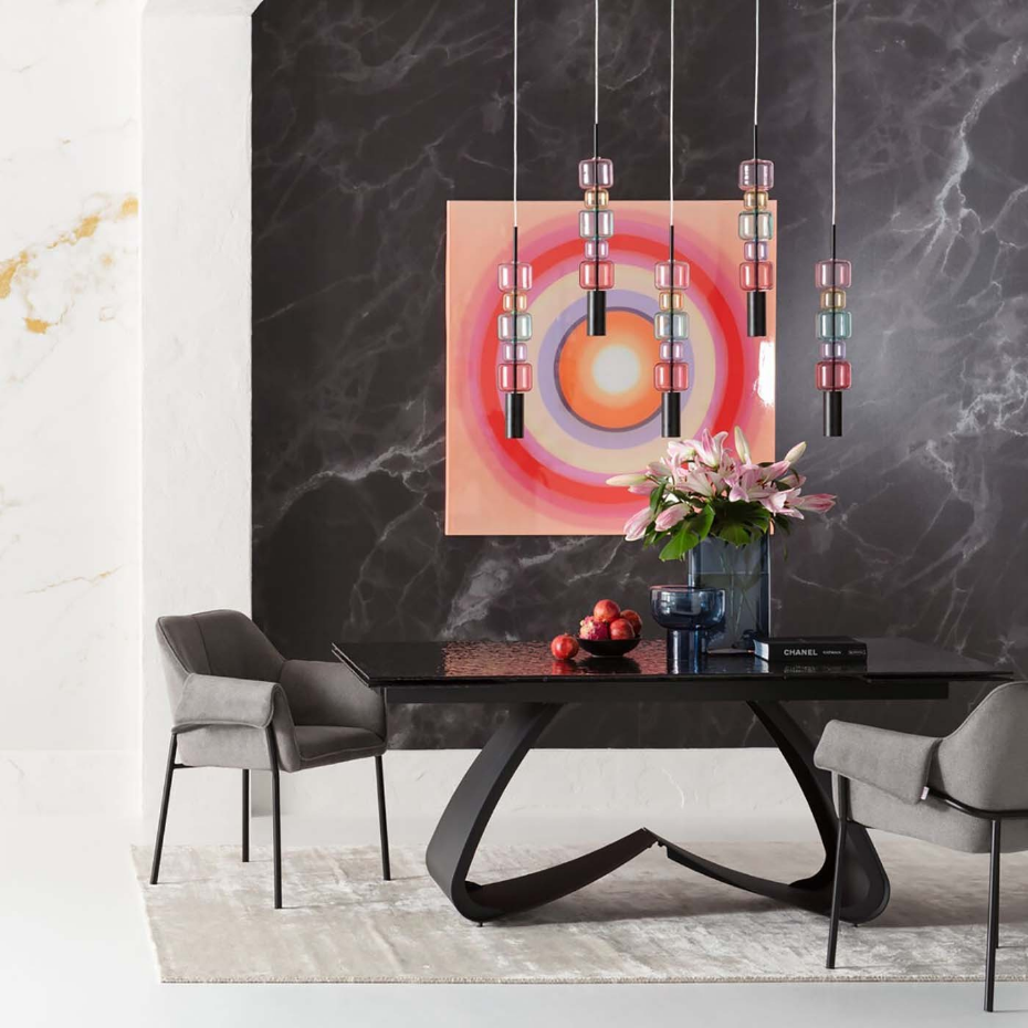 Suspension en verre et acier, CANDY BAR
