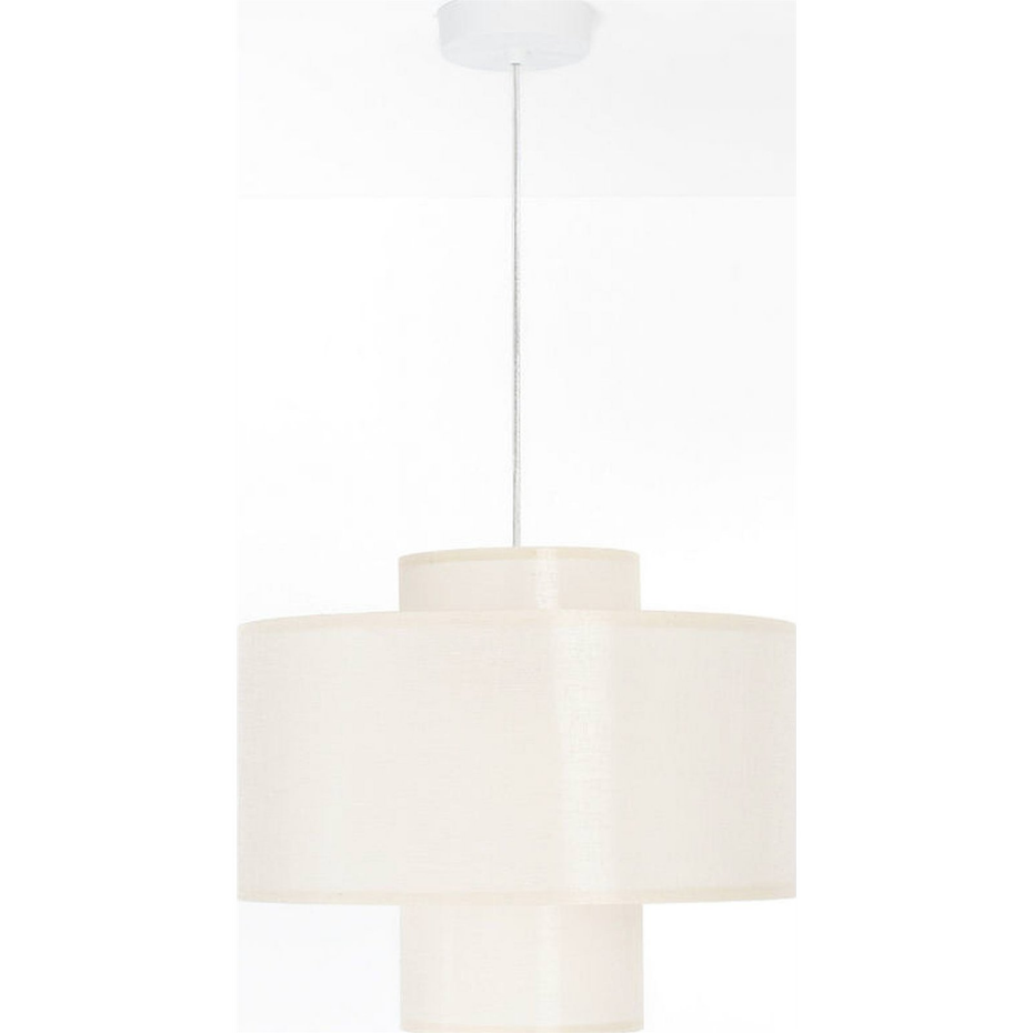 Suspension ronde en jute et lin Twin Light