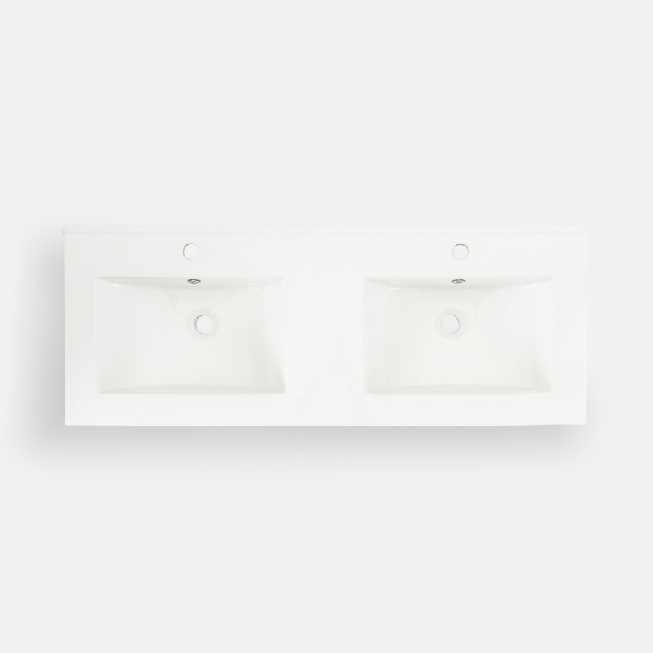 Plan double vasque en céramique L120 cm, Jaly