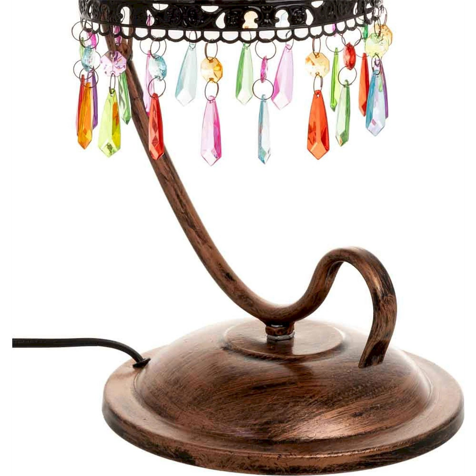 Lampe de table en métal perles colorées style bohème