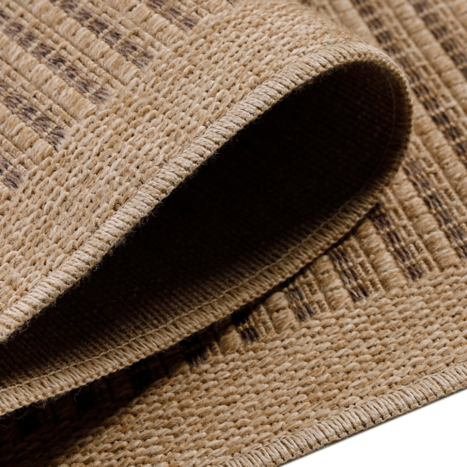 Tapis intérieur extérieur aspect jute à rayures DHAKA