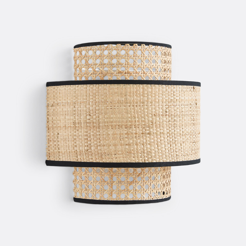 Applique double en cannage et raphia, Dolkie