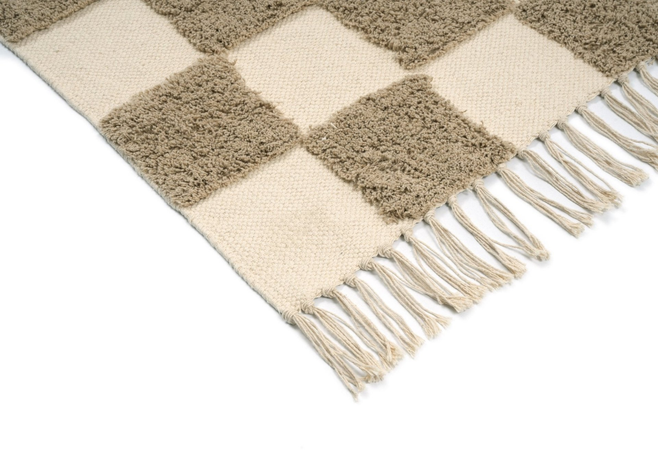 Tapis enfant à carreaux 100% coton MAEL