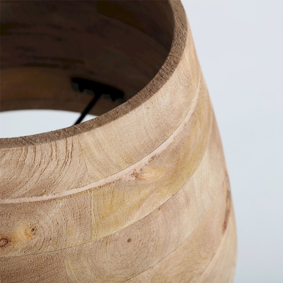 Lampe de table en bois de manguier style colonial