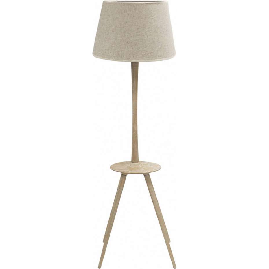 Lampadaire en bois avec abat-jour triangulaire